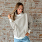 Mock Neck Sweatshirt : Brown Stripe