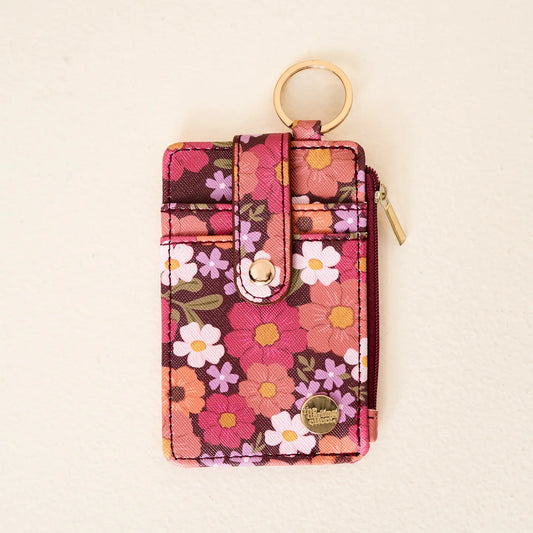 Keychain Wallet : Wildflower Purple