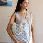 Cotton Tote Bag in Trellis Indigo
