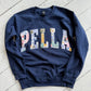 Pella Crewneck in Navy Patchwork