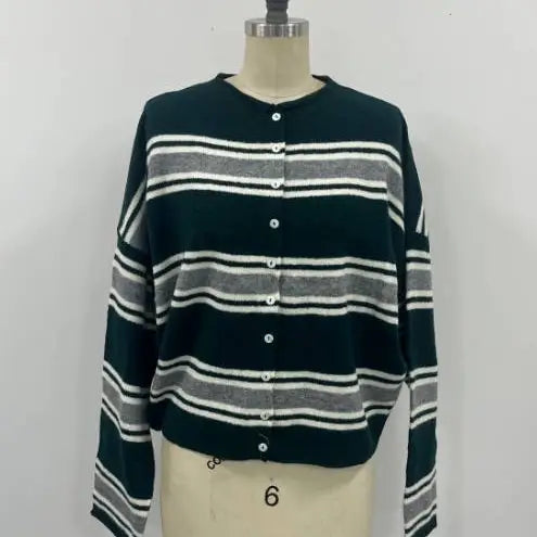Piper Cardigan : Varsity Stripe in Green