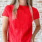 Pointelle Top in Cherry Soda