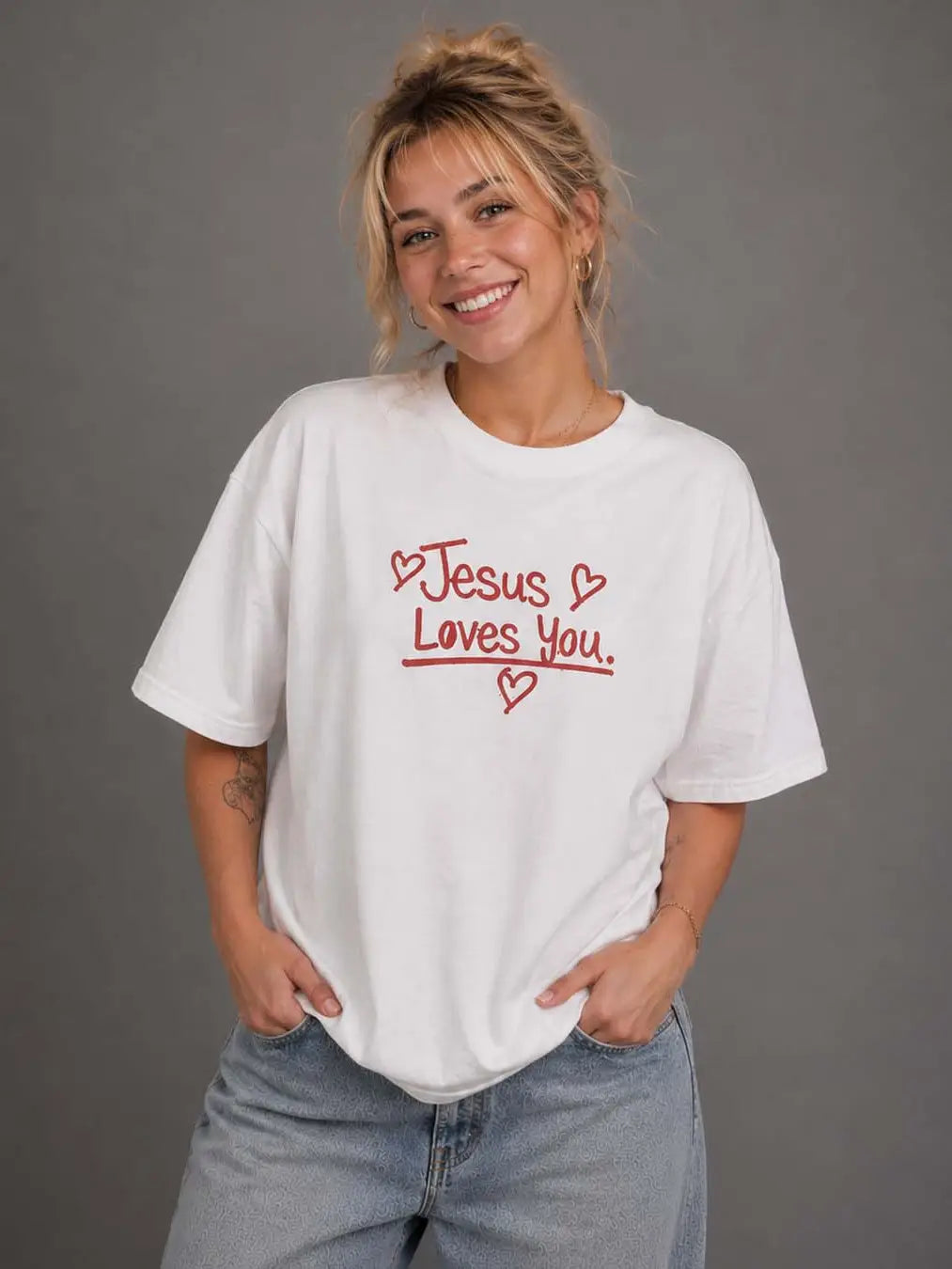 Jesus Loves You Tee in White