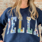 Pella Crewneck in Navy Patchwork