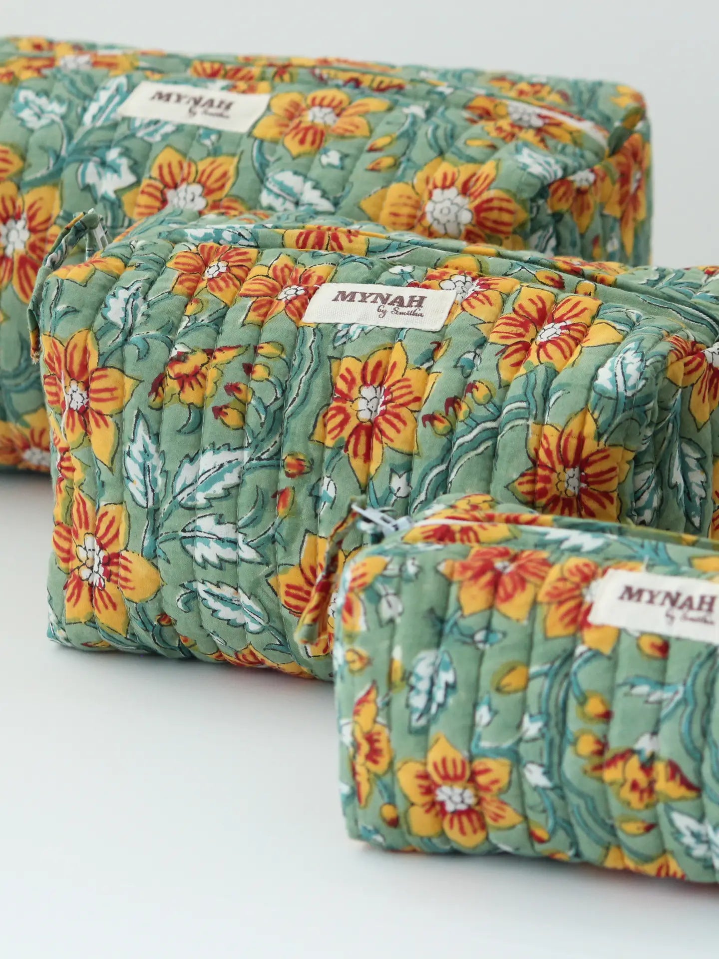 Sunflower Print Cosmetic Bags