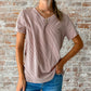 Ribbed V-neck Tee: 4 Colors
