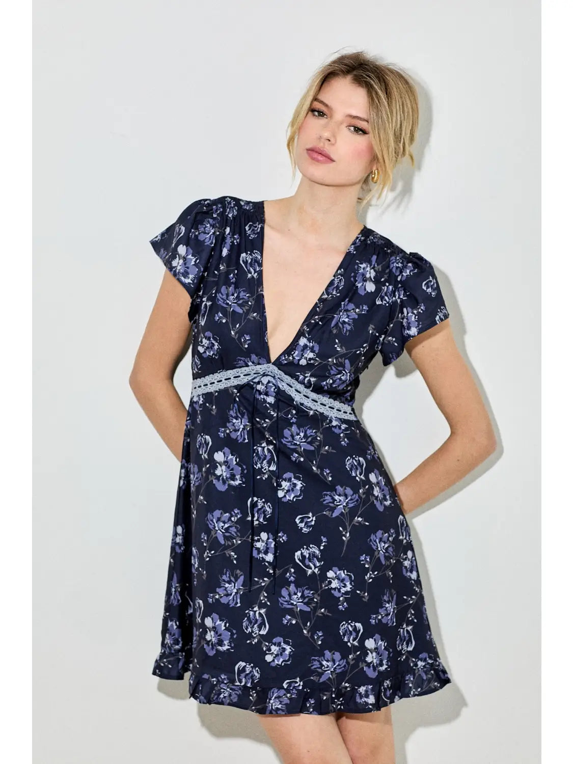 Navy Floral Dress