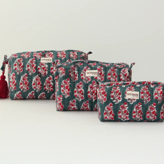 Emerald Motif Cosmetic Bags