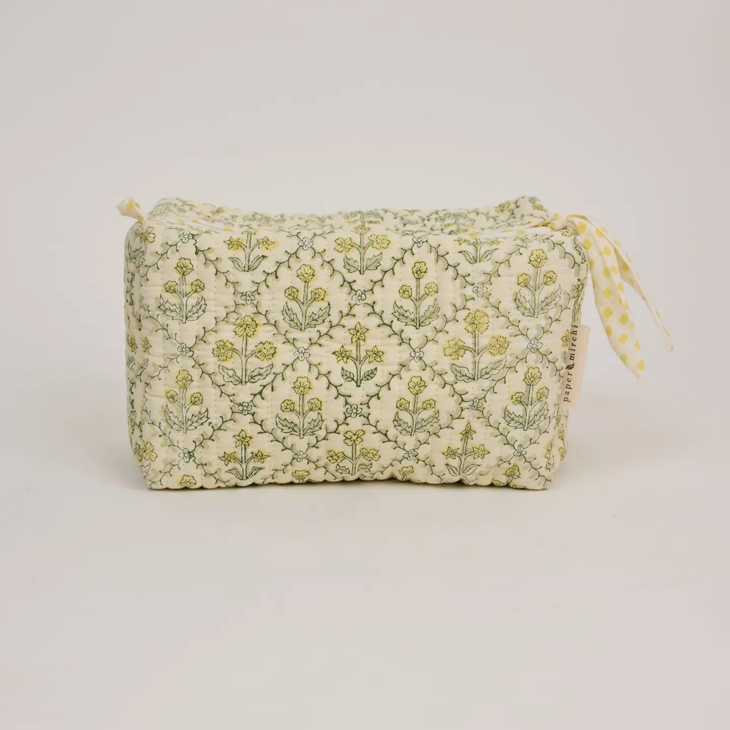 Floral Lattice Buttercream Toiletry Bag : Large