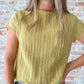 Pointelle Top in Chamomile