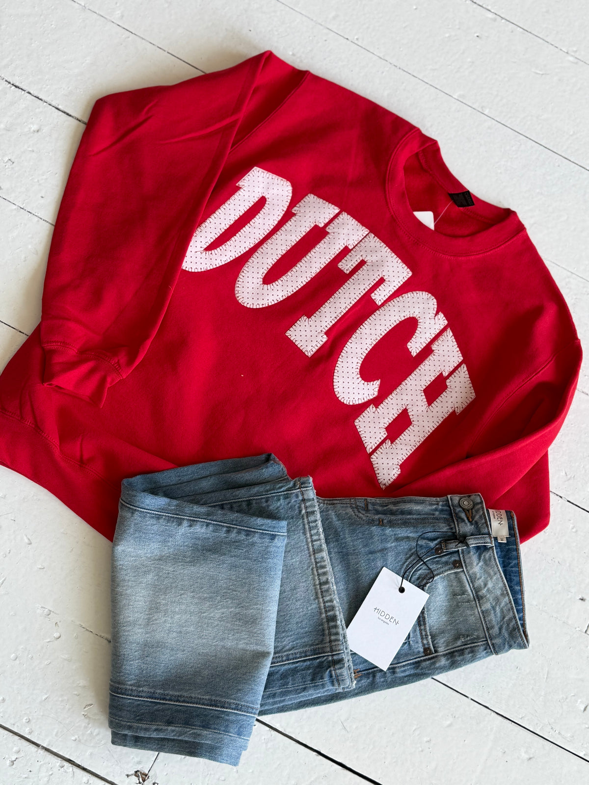 Dutch Crewneck in Red/Grey