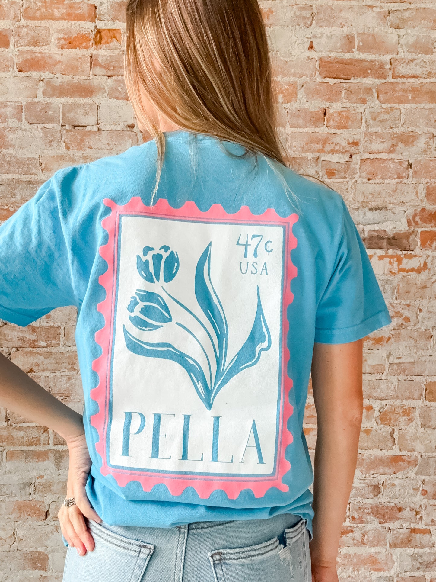 Pella Stamp Tee: Saphire