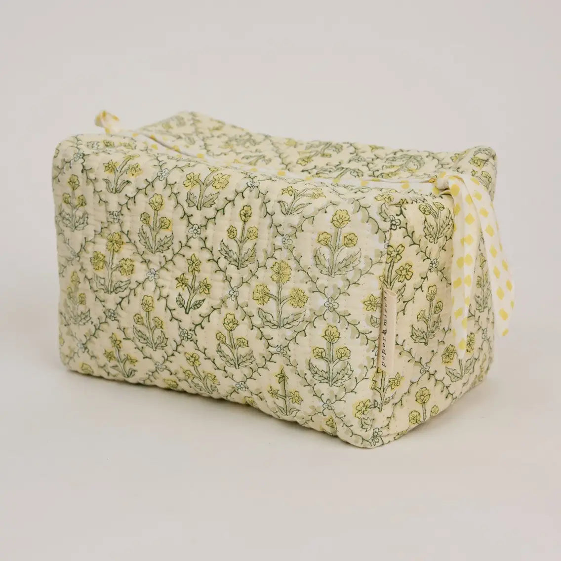 Floral Lattice Buttercream Toiletry Bag : Large