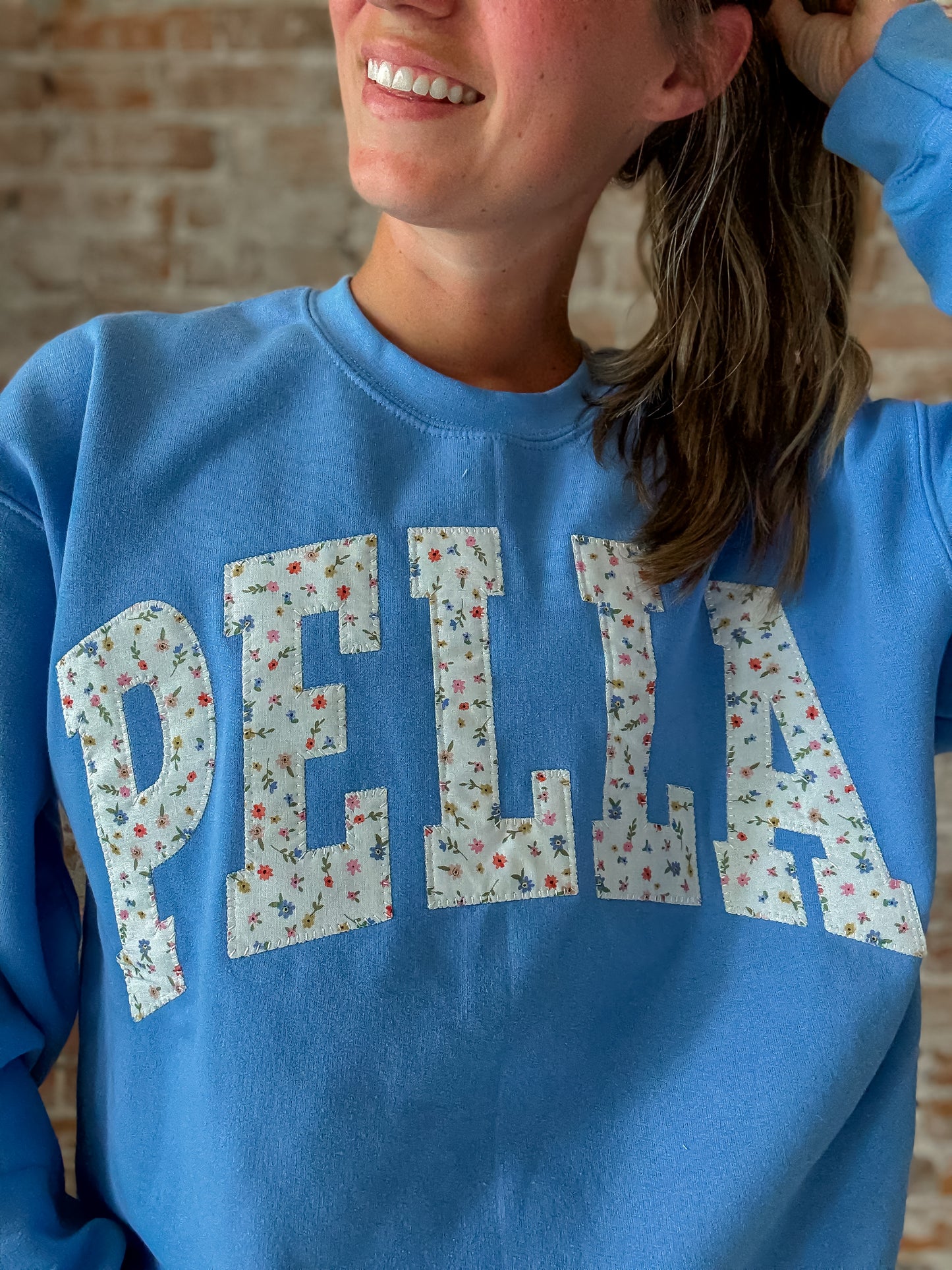 Pella Crewneck in Periwinkle Floral