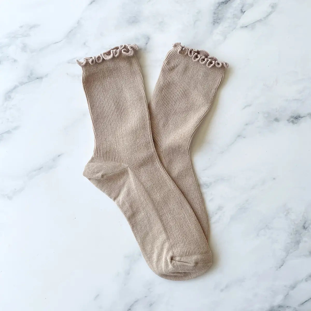 Wednesday Ruffle Socks :  Mocha