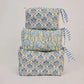 Trellis Indigo Toiletry Bag : Medium