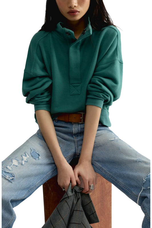 Free People: Timeless Pullover in Pool Blue
