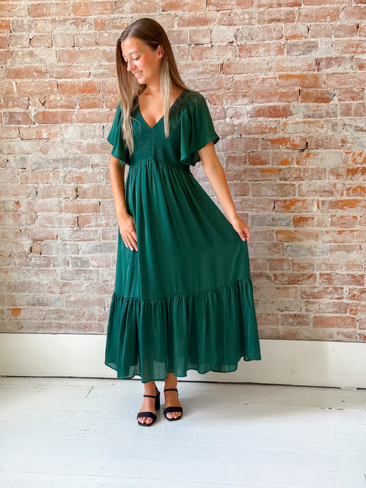 Emrie Dress in Emerald