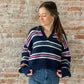 Free People: Kennedy Pullover in Midnight Sail Combo
