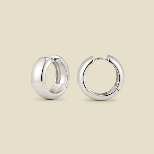 Sol Hoop : 20mm Rhodium Plated