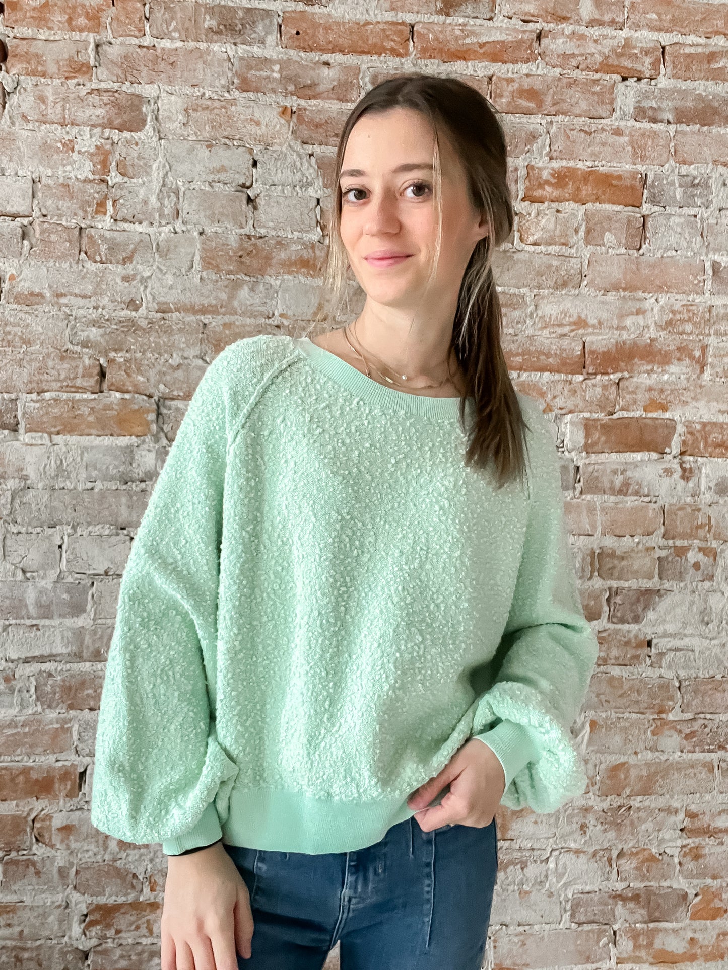Free People: Found my Friend Pullover in  Misty Jade