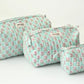 Mint Floral Cosmetic bags