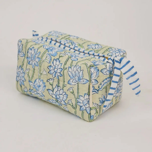 Trellis Indigo Toiletry Bag : Medium