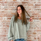 Free People: Daisy Sweatshirt in Washed Army