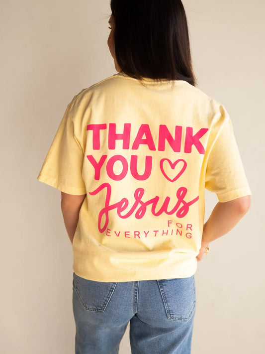 Thank You Jesus Tee in Butter
