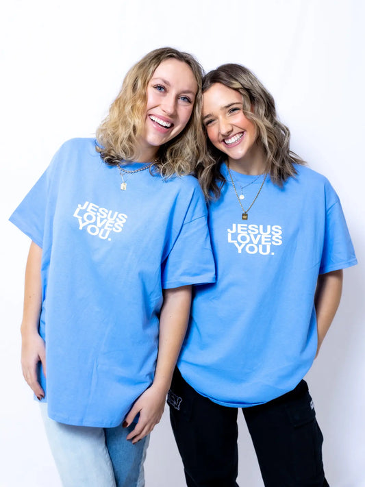 Jesus Loves You Tee in Blue