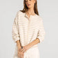 Thread & Supply: Dover Cardigan in Beige White Stripe
