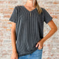 Ribbed V-neck Tee: 4 Colors