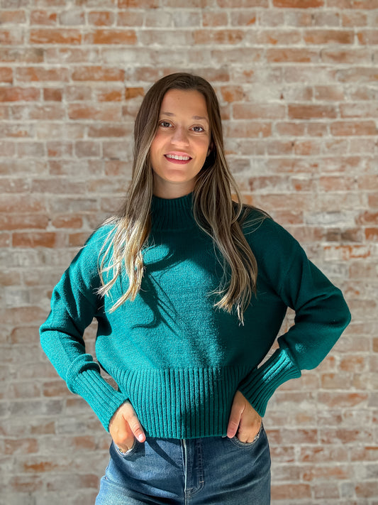 Jewel Mock Neck