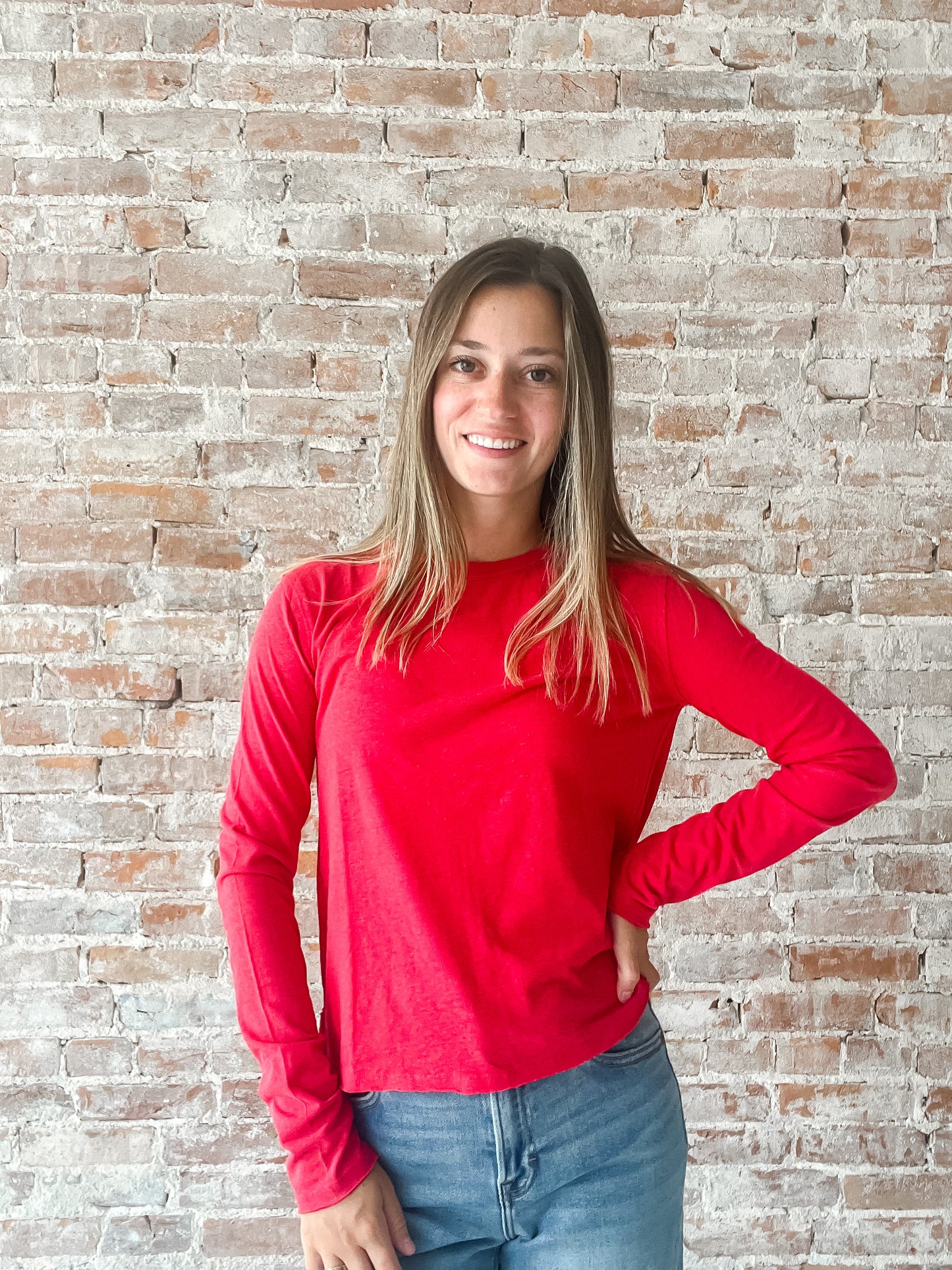 Free People : Nova Long Sleeve in Red