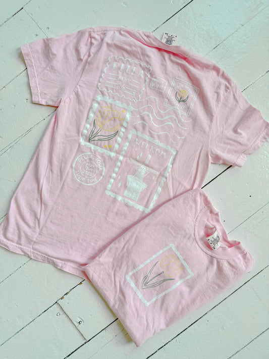 Pella Postage Tee: Pink