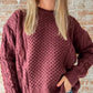 chocolate brown cable knit sweater