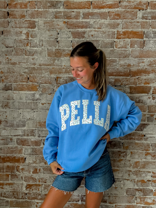 Pella Crewneck in Periwinkle Floral