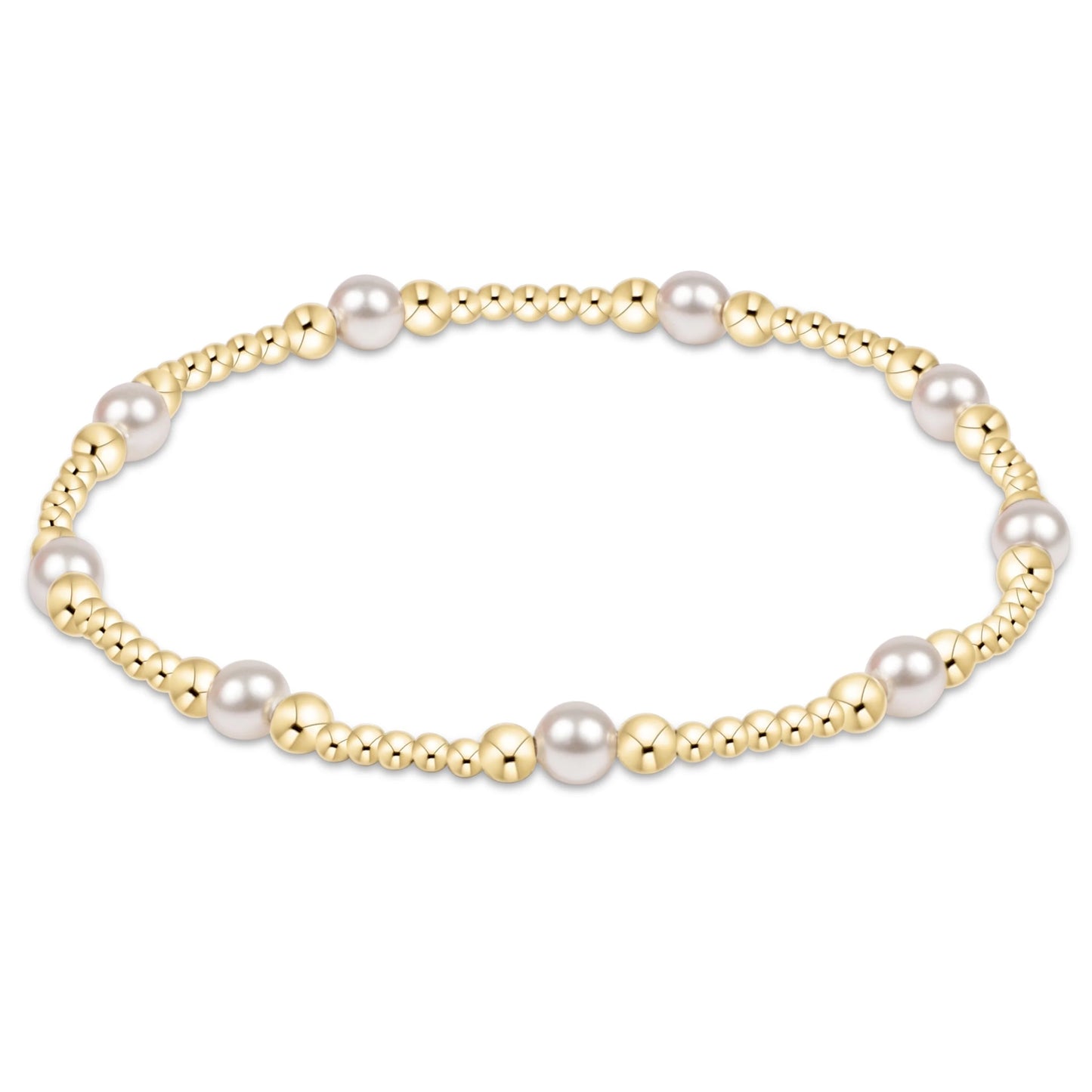 E Newton: Purpose Pearl Gold 4mm Bracelet