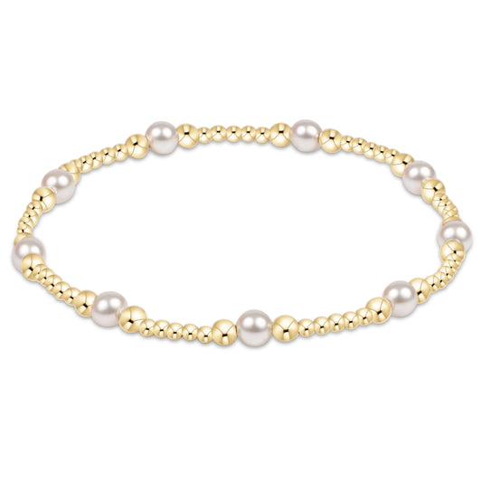 E Newton: Purpose Pearl Gold 4mm Bracelet