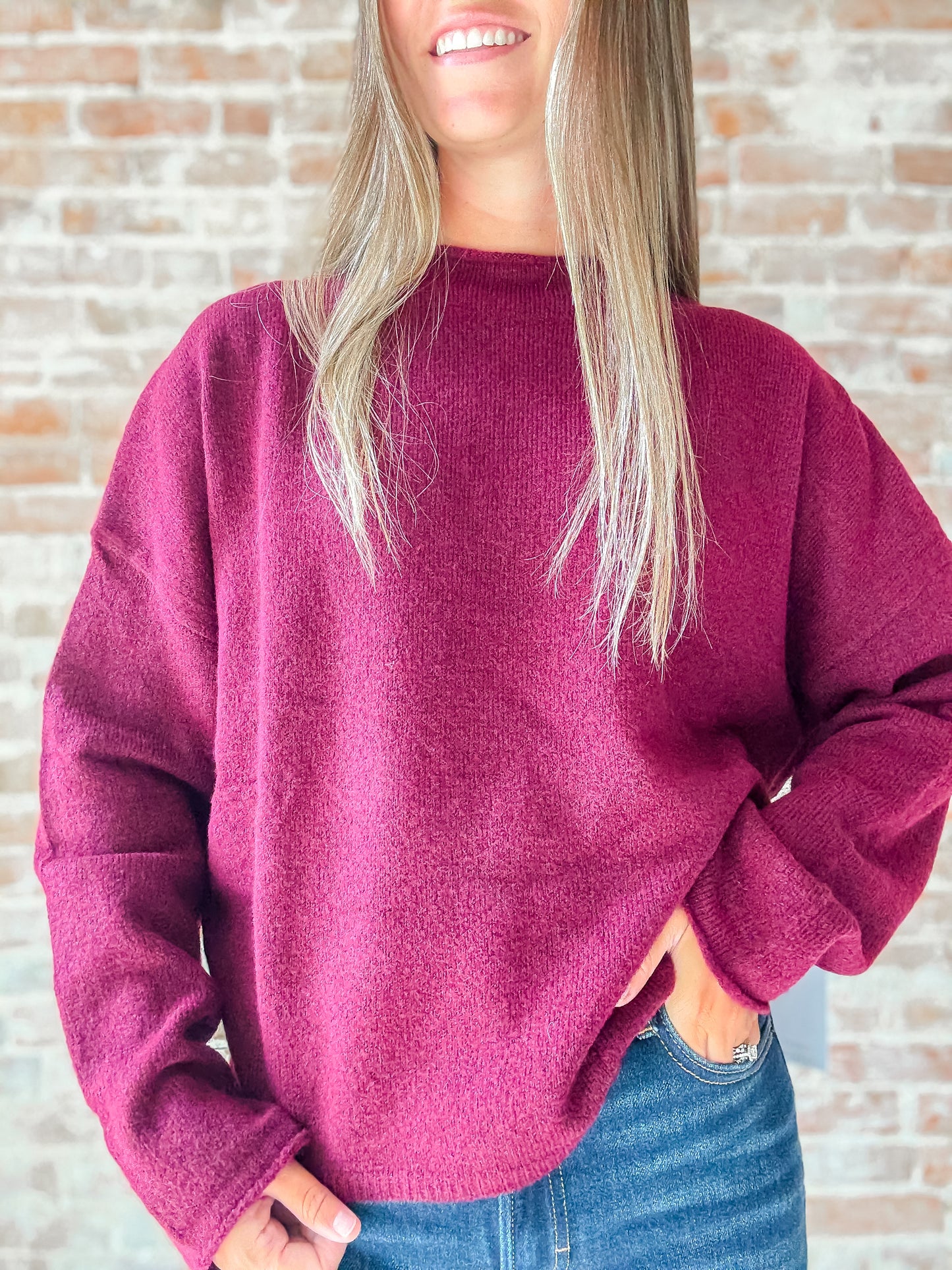 Piper Pullover Sweater : Wine