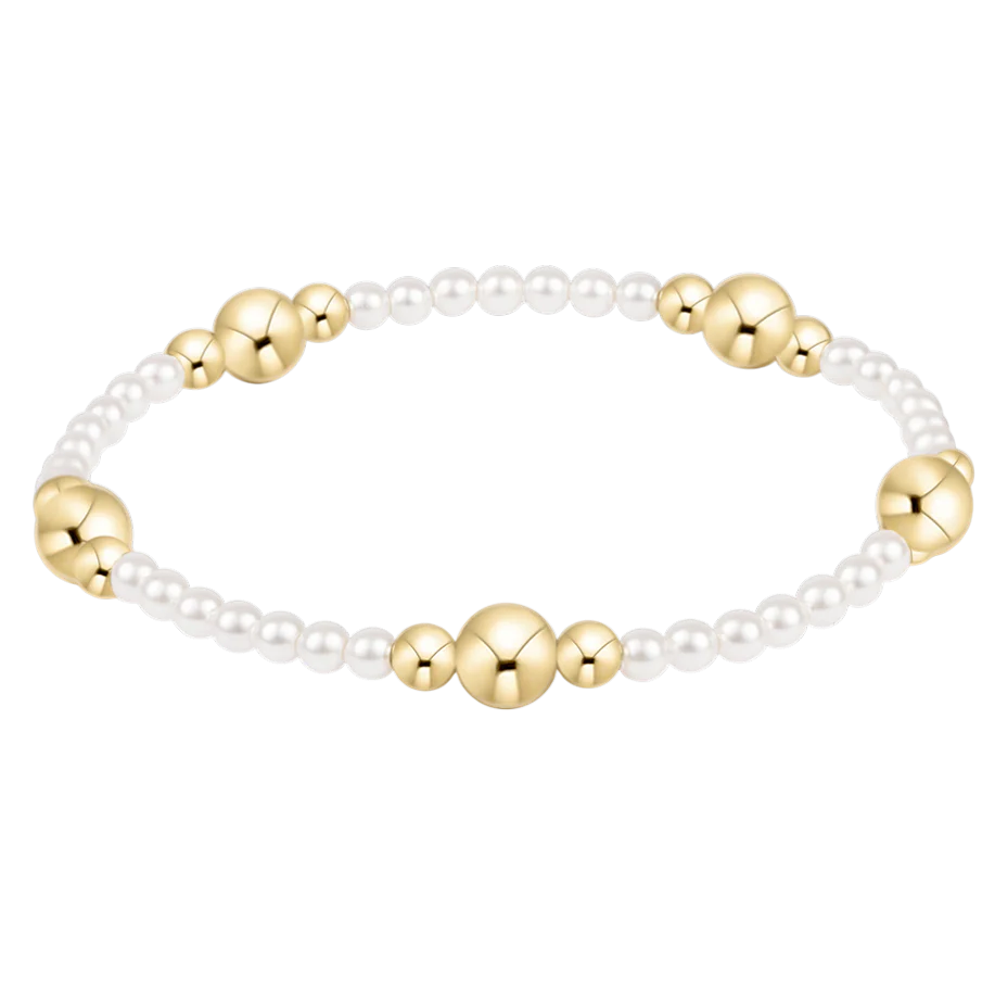 E Newton: Purpose Gold 6mm Pearl Bracelet