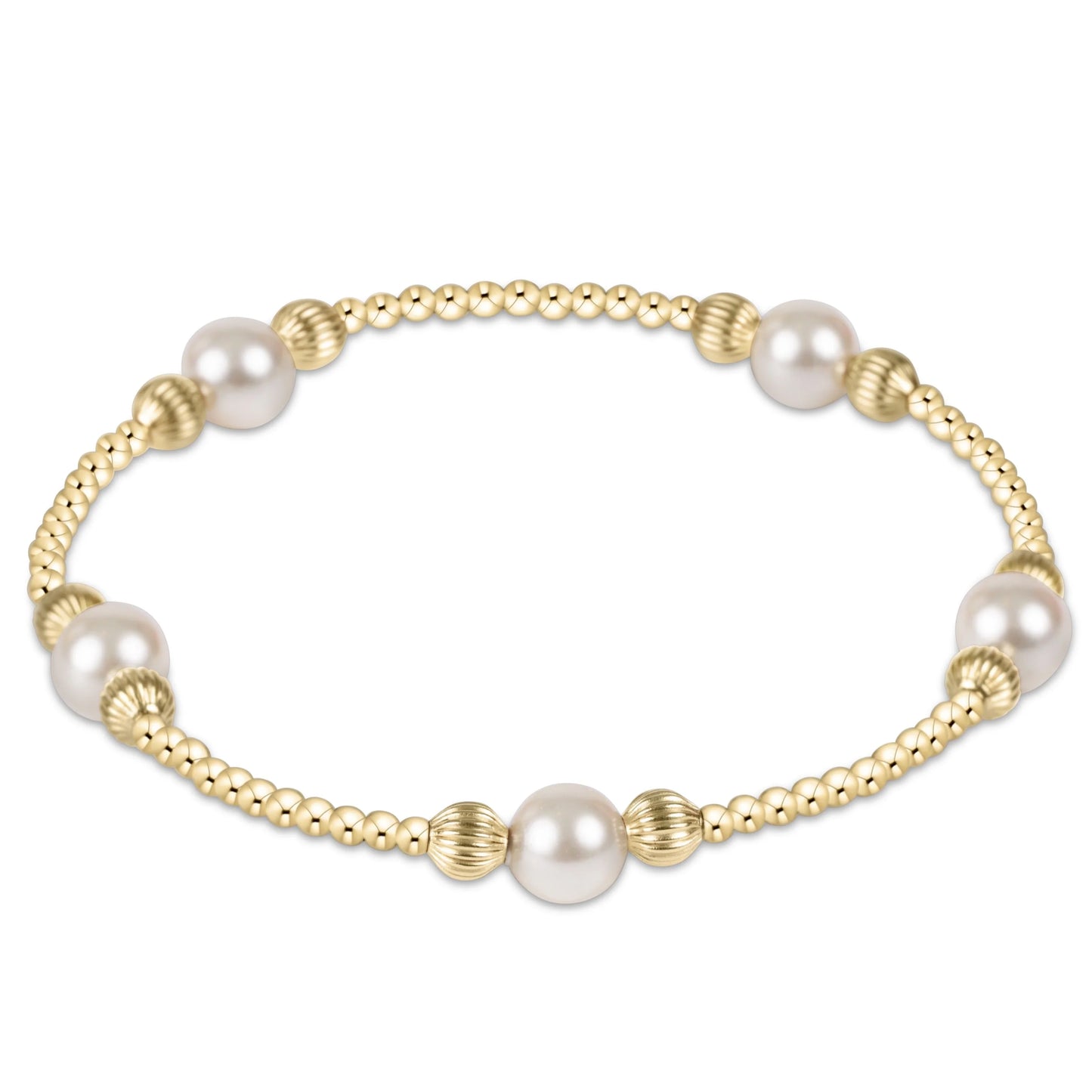 E Newton: Purpose Pearl Dignity Gold 6mm Bracelet