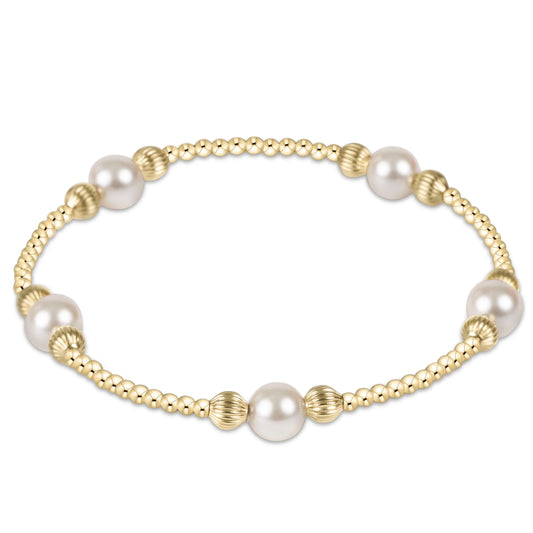 E Newton: Purpose Pearl Dignity Gold 6mm Bracelet