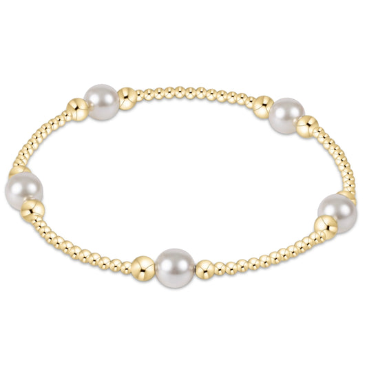 E Newton: Purpose Pearl Gold 6mm Bracelet