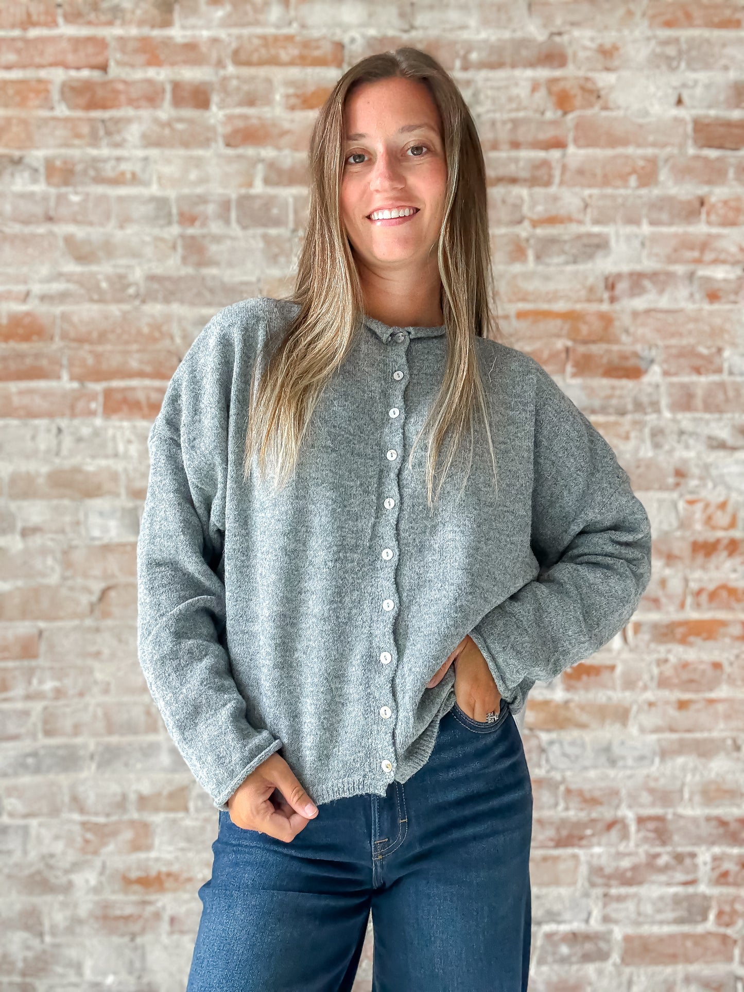 Piper Cardigan : Dark Heather Grey