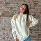 Mock Neck Sweatshirt : Yellow Stripe