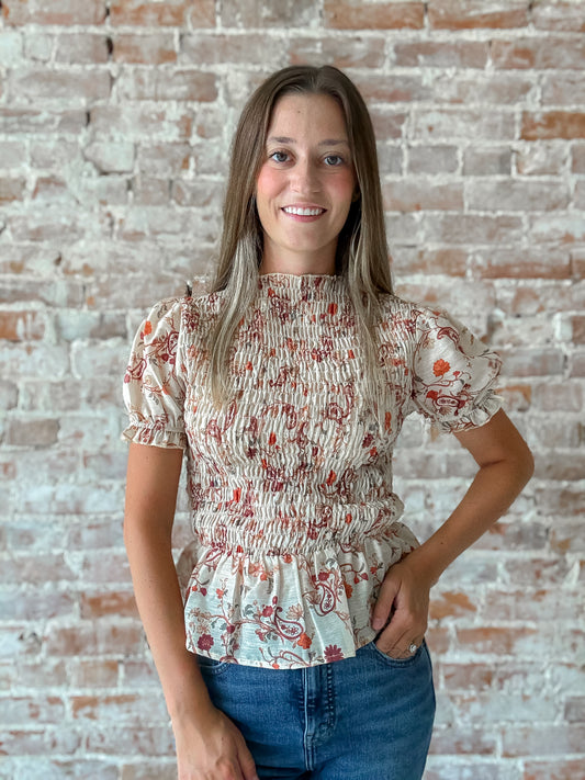 Floral Smocked Top