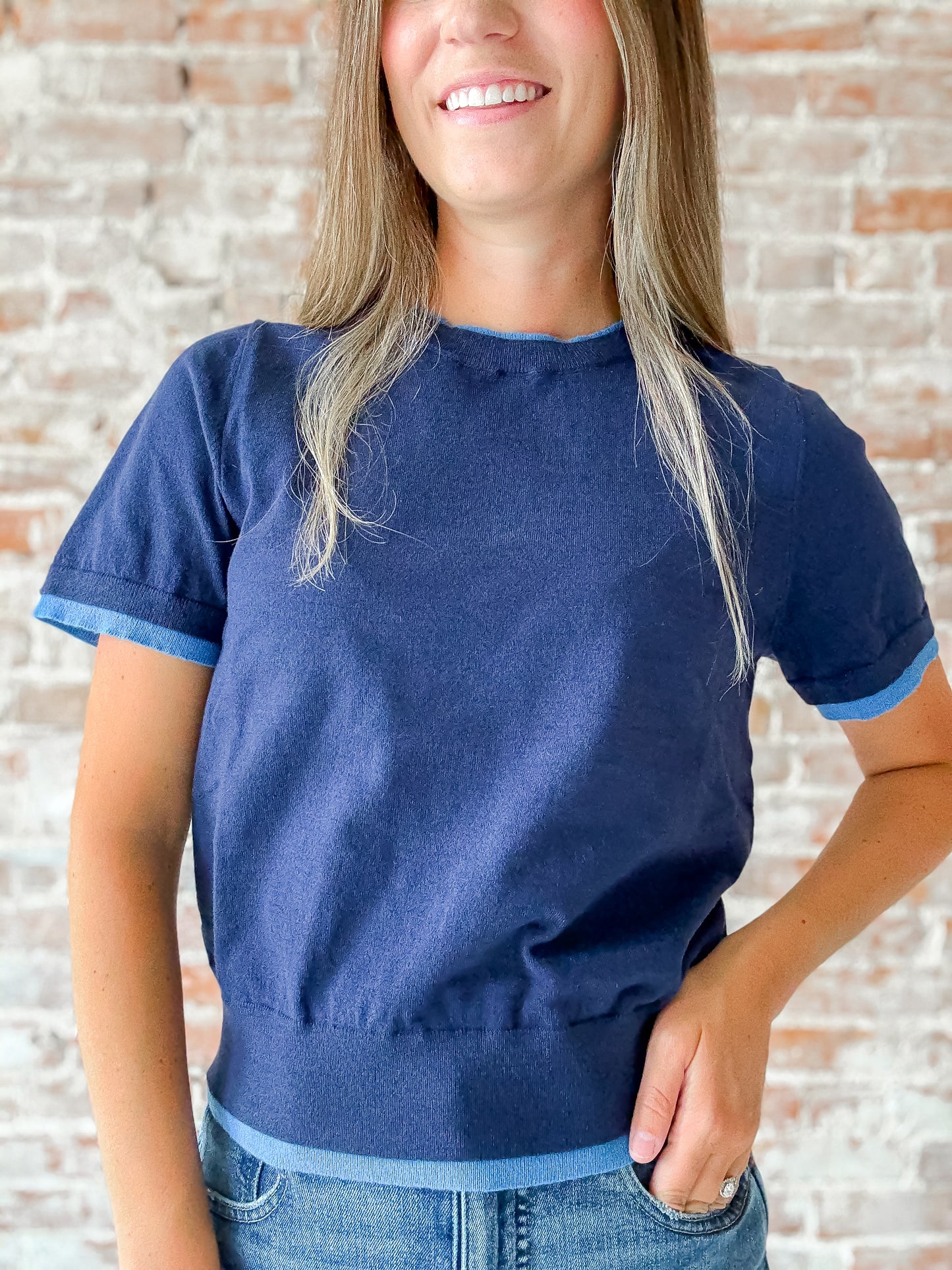 Lani Top in Navy