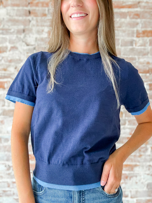 Lani Top in Navy