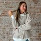 Mock Neck Sweatshirt : Brown Stripe